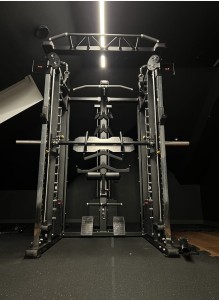 KRYPTON SPORT XF-405 SMITH MACHINE, Wielofunkcyjny atlas treningowy z 3 wyciągami po 120 kg, czarny mat 
